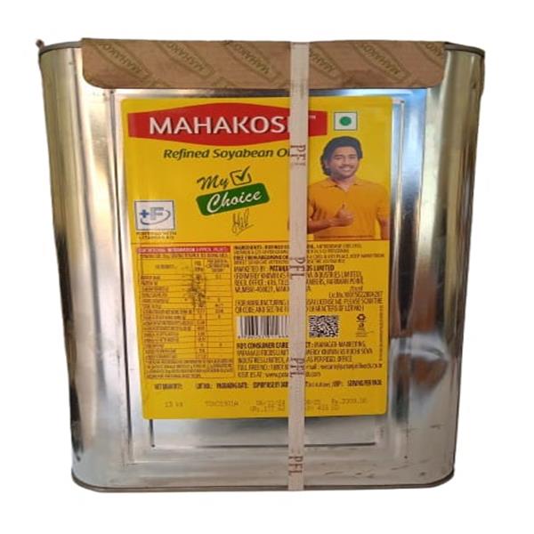 MAHAKOSH REFINED SOYABEAN OIL 15 L TIN PAC 